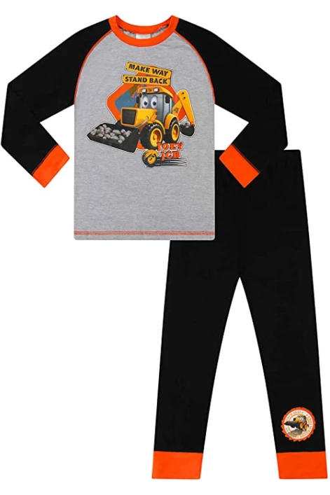 Boys Joey JCB 'Make Way, Stand Back' Long Pyjamas 3 Boys Joey JCB 'Make Way, Stand Back' Long Pyjamas