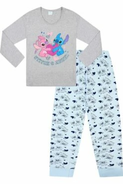 Women's Disney Lilo And Stitch And Angel Cotton Long Pyjama Set -pajamas shop liloandstitchangelpyjamas fb58407a 3a29 4276 b02a 60d92beb1a57