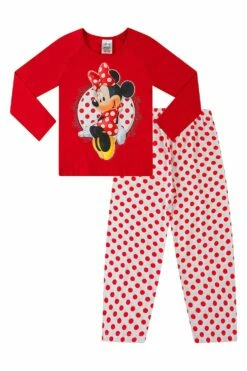Disney Girls Minnie Mouse Long Polka Dot Pyjamas