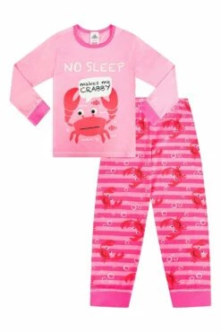 Girls No Sleep Makes Me Crabby Long Pyjamas