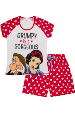 Women's Snow White Short Pyjamas -pajamas shop snow white ladies grumpy short pyjamas